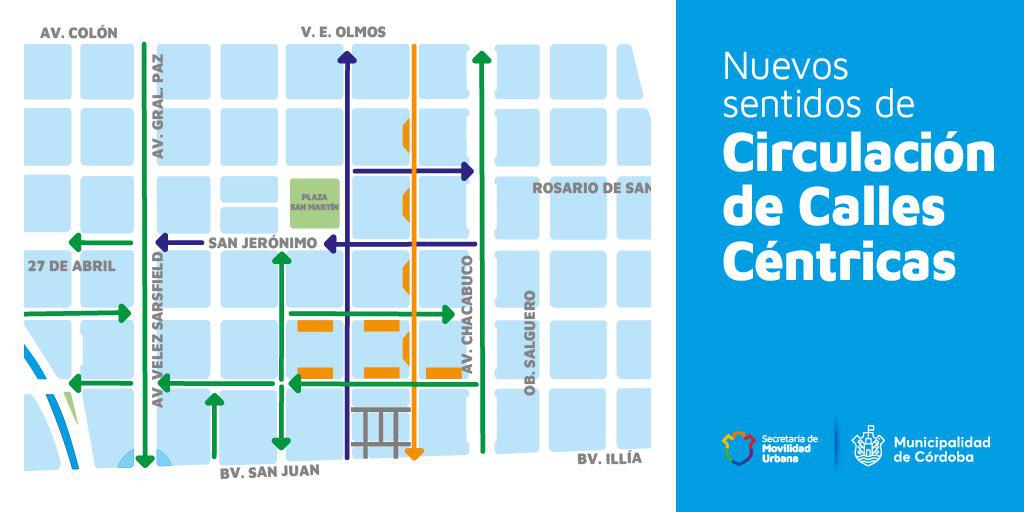 cambios de sentido de calles