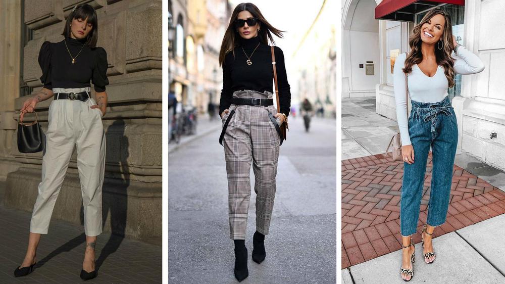 mujeres-usandopaperbag-pants