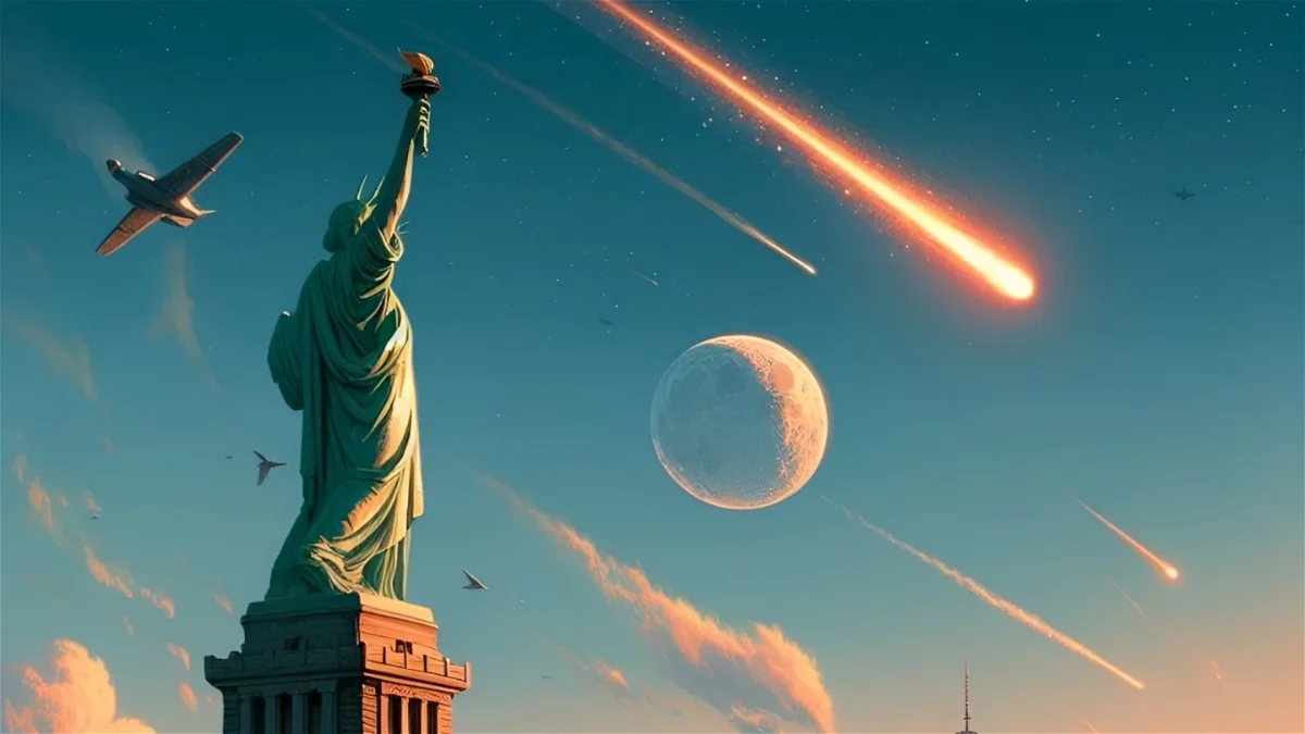 recreacion-mediante-ia-de-un-meteoro-pasando-cerca-de-la-estatua-de-la-libertad